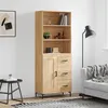 Image de vidaXL Buffet Haut, Armoire de Rangement avec Pieds, Meuble de Rangement, Organisateur Salon Salle de Séjour, Industriel, Chêne Sonoma Bois d'Ingénierie 3190024
