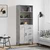 Image de vidaXL Hoge kast 69,5x34x180 cm bewerkt hout betongrijs3190025