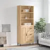 Image de vidaXL Buffet haut Chêne sonoma 69,5x34x180 cm Bois d'ingénierie