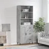 Image de vidaXL Buffet Haut, Armoire de Rangement avec Pieds, Meuble de Rangement, Organisateur Salon Salle de Séjour, Industriel, Gris Béton Bois d'Ingénierie