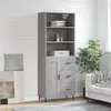 Image de vidaXL Buffet Haut, Armoire de Rangement avec Pieds, Meuble de Rangement, Organisateur Salon Salle de Séjour, Industriel, Sonoma Gris Bois d'Ingénierie 3190043