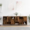 Image de Buffets 3 pcs Chêne fumé Bois d ingénierie
