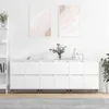 Image de Buffets 3 pcs Blanc Bois d ingénierie