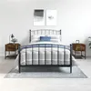 Image de vidaXL Tables de Chevet 2 pcs, Armoires de Nuit avec Pieds Réglables, Armoires de Lit avec Rangement, Tables d'Appoint Chambre, Moderne, Chêne Fumé Bois d’Ingénierie