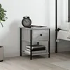 Image de vidaXL Nachtkastje 34x35,5x45 cm bewerkt hout grijs sonoma eikenkleur825859
