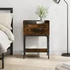 Image de vidaXL Table de chevet chêne fumé 40,5x31x60 cm bois d'ingénierie825897