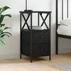 Image de vidaXL Table de chevet noir 34x35,5x70 cm bois d’ingénierie825943
