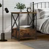 Image de vidaXL Table de chevet chêne fumé 50x41x65 cm bois d'ingénierie826087