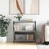 Image de Bibliothèque sonoma gris 80x30x78,5 cm bois d ingénierie et fer