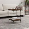 Image de Table basse chêne marron 40x40x55 cm bois d ingénierie