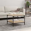 Image de vidaXL Table Basse, Table d'Appoint avec Étagères, Bout de Canapé avec Rangement Salon Salle de Séjour, Moderne, Chêne Sonoma Bois d'Ingénierie