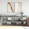 Image de Table console noir 180x30x75 cm bois d ingénierie et fer