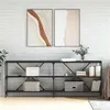 Image de vidaXL Table console noir 200x30x75 cm bois d'ingénierie et fer832858
