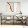 Image de vidaXL Table console chêne sonoma 200x30x75cm bois d'ingénierie et fer832859