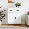 Image de vidaXL Buffet, Armoire avec Pieds, Meuble de Rangement avec Portes, Organisateur de Salon Intérieur, Moderne, Blanc Bois d'Ingénierie