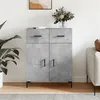 Image de vidaXL Buffet, Armoire avec Pieds, Meuble de Rangement avec Portes, Organisateur de Salon Intérieur, Moderne, Gris Béton Bois d'Ingénierie