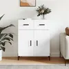 Image de vidaXL Buffet, Armoire avec Pieds, Meuble de Rangement avec Portes, Organisateur de Salon Intérieur, Moderne, Blanc Bois d'Ingénierie