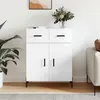 Image de Buffet Blanc brillant 69,5x34x90 cm Bois d ingénierie
