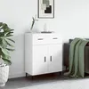 Image de vidaXL Buffet, Armoire avec Pieds, Meuble de Rangement avec Portes, Organisateur de Salon Intérieur, Moderne, Blanc Bois d'Ingénierie