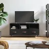 Image de Meuble TV noir 102x36x50 cm bois d ingénierie