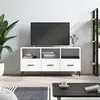 Image de Meuble TV blanc 102x36x50 cm bois d ingénierie