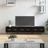 Image de vidaXL Meuble TV noir 150x36x30 cm bois d'ingénierie829125