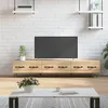 Image de vidaXL Meuble TV, Armoire de Télévision avec 3 Tiroirs, Meuble Télé avec Pieds Salon Salle de Séjour, Moderne, Chêne Sonoma Bois d'Ingénierie
