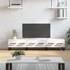 Image de Meuble TV blanc brillant 150x36x30 cm bois d ingénierie