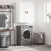 Image de vidaXL Armoire Murale, Placard Suspendu avec 3 Compartiments et Poignées, Meuble Flottant avec Rangement Salon Chambre, Blanc Bois d'Ingénierie