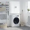 Image de vidaXL Armoire Murale, Placard Suspendu avec 3 Compartiments et Poignées, Meuble Flottant avec Rangement Salon Chambre, Blanc Bois d'Ingénierie