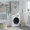 Image de vidaXL Armoire Murale, Placard Suspendu avec 3 Compartiments et Poignées, Meuble Flottant avec Rangement Salon Chambre, Gris Béton Bois d'Ingénierie