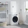 Image de vidaXL Armoire Murale, Placard Suspendu avec 3 Compartiments et Poignées, Meuble Flottant avec Rangement Salon Chambre, Blanc Bois d'Ingénierie