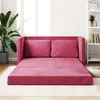 Image de vidaXL Canapé-lit 2 en 1 rouge bordeaux 122x204x55 cm velours