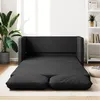 Image de Canape convertible vidaxl 2 places en tissu noir 60 x 174 x 55 cm
