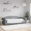 Image de vidaXL Lit de repos gris clair 90x200 cm Tissu 354111