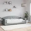 Image de vidaXL Lit de repos gris clair 90x200 cm Tissu 354183
