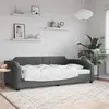 Image de vidaXL Lit de jour gris foncé 90x200 cm tissu 354206