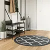 Image de vidaXL Vloerkleed wasbaar anti-slip à  120 cm zwart en wit136608