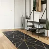 Image de Tapis lavable noir et doré 80x300 cm antidérapant