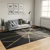 Image de vidaXL Vloerkleed wasbaar anti-slip 190x300 cm zwart en goudkleurig136619