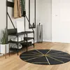 Image de vidaXL Vloerkleed wasbaar anti-slip à  120 cm zwart en goudkleurig136620