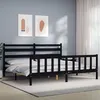 Image de vidaXL Bedframe met hoofdbord massief hout zwart 200x200 cm3192060