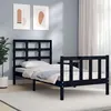 Image de vidaXL Bedframe met hoofdbord massief hout zwart3192065