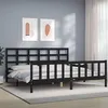 Image de vidaXL Bedframe met hoofdbord massief hout zwart 200x200 cm3192125