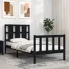 Image de vidaXL Bedframe met hoofdbord massief hout zwart3192195