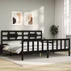 Image de vidaXL Bedframe met hoofdbord massief hout zwart 200x200 cm3192580