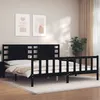 Image de vidaXL Bedframe met hoofdbord massief hout zwart 200x200 cm3192840