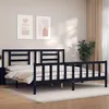 Image de vidaXL Bedframe met hoofdbord massief hout zwart 200x200 cm3192905