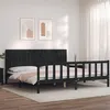Image de vidaXL Bedframe met hoofdbord massief hout zwart 200x200 cm3192970