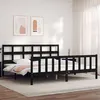 Image de vidaXL Bedframe met hoofdbord massief hout zwart 200x200 cm3193035